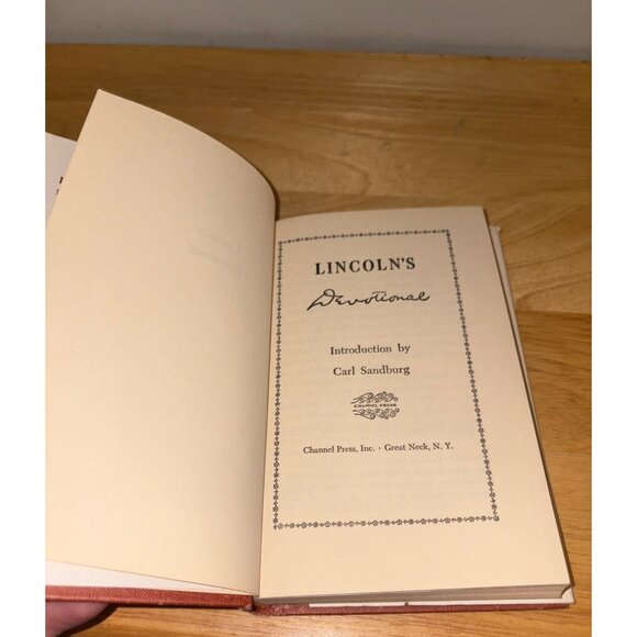 Lincolns Devotional By Carl Sandburg Hardcover Book With Dust Jacket 1957 - Picture 11 of 16